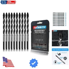 10-Piece 1/8" Masonry Drill Bits for Tile Glass Ceramic Wall Brick Stone Soft...