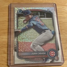 Juan Cabada 2025 1st Bowman Chrome Prospects Mega Box Refractor /100 Cubs