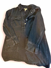 Madewell Black Denim Button Front Collared Blouse Women’s M Long Sleeve