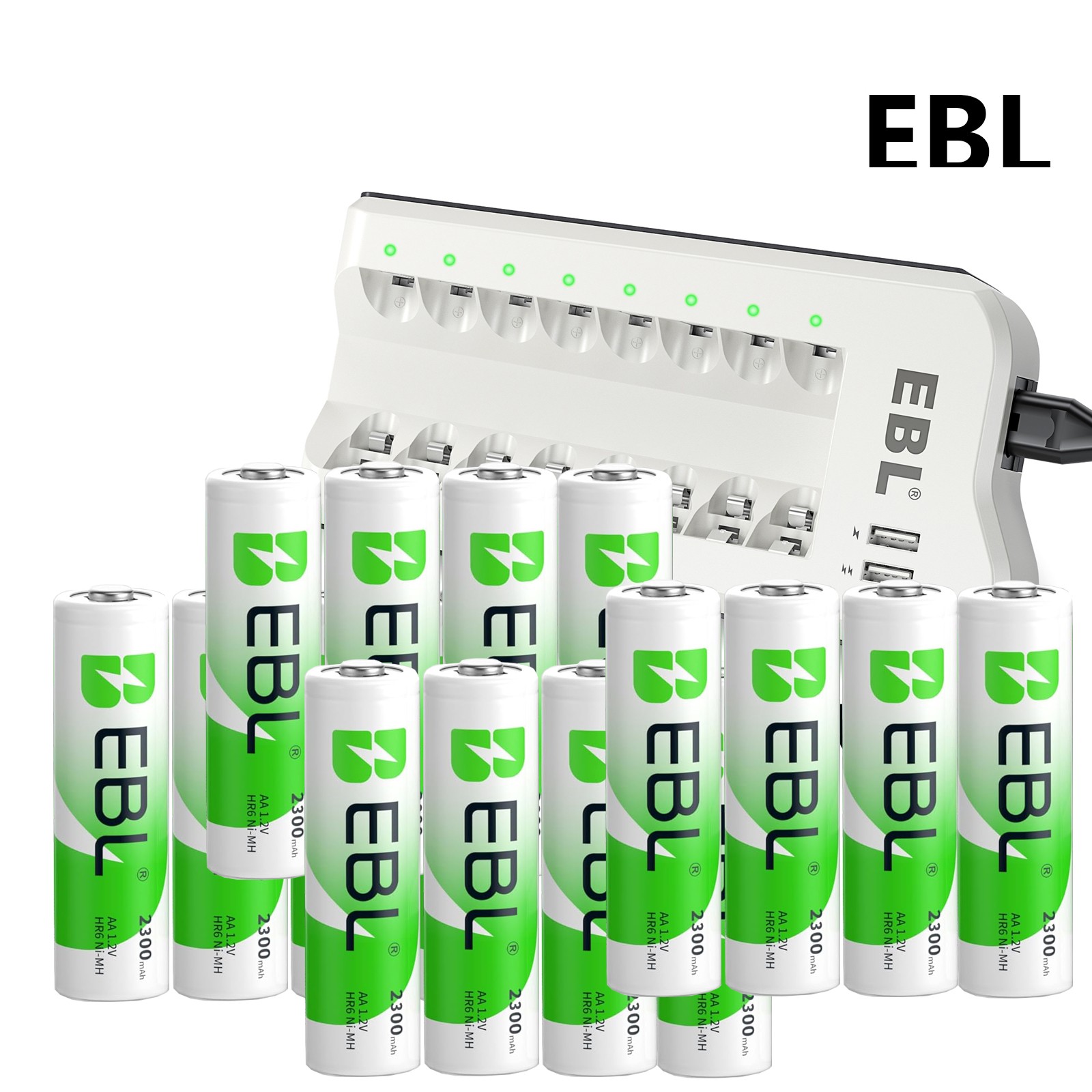 EBL AA AAA Rechargeable Batteries 2300 1100 2800mAh / NI-MH 