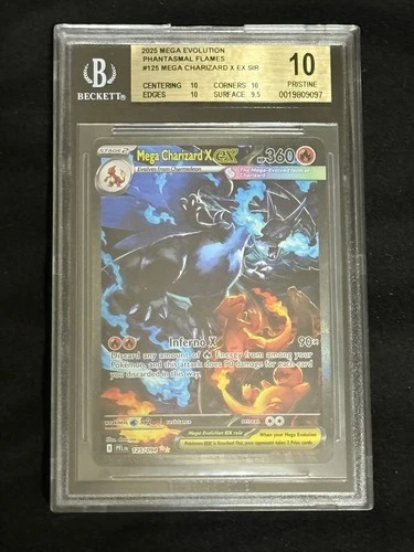 Pokemon Mega Charizard X ex 125/094 Phantasmal Flames BGS 10 PRISTINE Gold Label