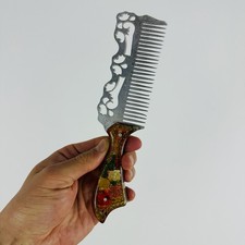 Vintage Hairbrush Hair Comb Handmade. Prison Art. ITK USSR 1970s. rare