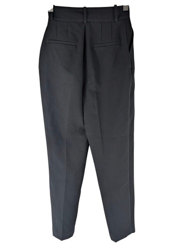 Zara Black Trousers Pleated Front Tapered Leg Office/Work Size XS - Picture 4 of 7