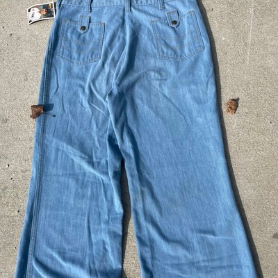 【70s】USA製 Tobias 42タロン 起毛ベルボトム フレアパンツ 茶 Vintage Tobias Flare Jeans Light Wash Wide Leg Bell Bottom Talon