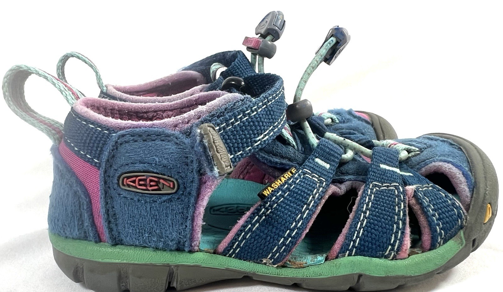 Sandalo sportivo impermeabile Keen blu rosa Seacamp cinturino regolabile bambina taglia 8 5