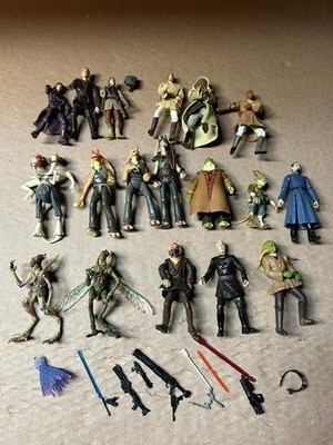 Star Wars Figure Lot Attack Of The Clones Phantom Menace Gungan Geonosian Jedi