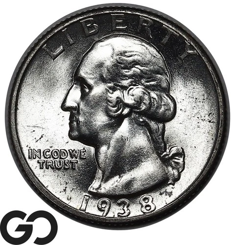 1938 Washington Quarter, High Grade Superb Gem BU++
