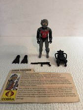 GI Joe 1985 Cobra Eels Near Complete Action Figure With File Card Missing Hose