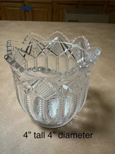 Vintage American Brilliant Crystal Cut Glass Small Candy Dish, Approx 4” Wide