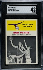 1961 Fleer Basketball #59 Bob Pettit St. Louis Hawks - SGC 4