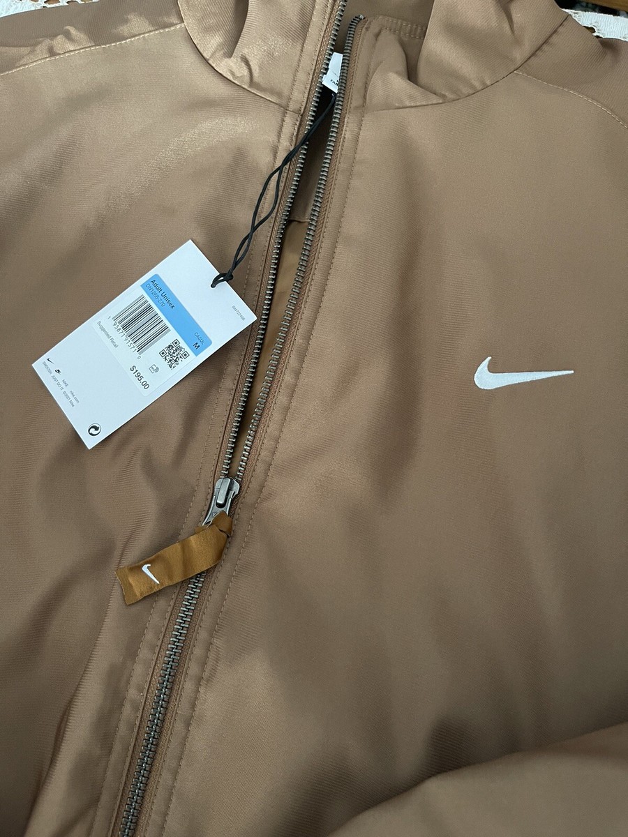 Nike Solo Swoosh Satin Bomber Jacket Ale Brown Unisex Size M | eBay