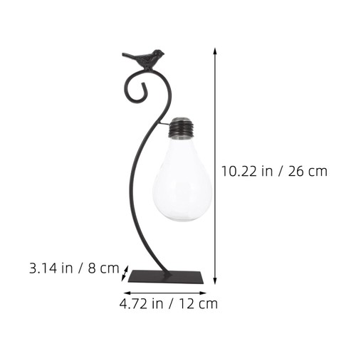 4 Stück Glas-Blumenvase, dekorativer Übertopf mit Metallständer für Wohnzimmer, - Bild 11 von 12