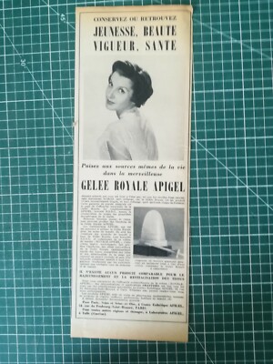 205 Antique 1950 Royal Jelly Honey Apigel Youth Beauty Vigor Advertising 