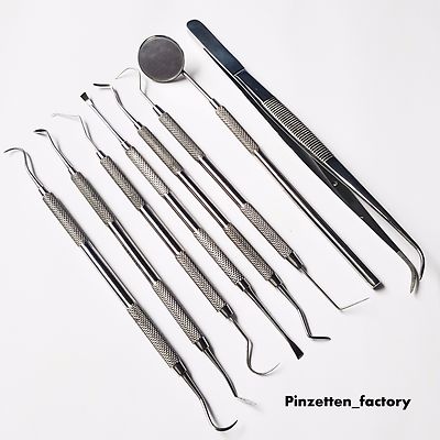 8er Dental Set Zahnreinigung Sonde Zahnpflege Edelstahl Instrument, Qualität 1A