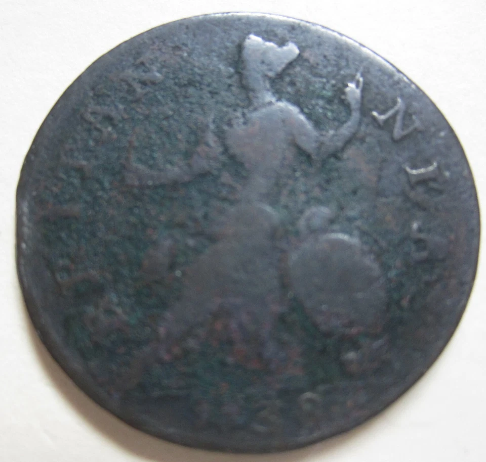 1738 Great Britain UK Half Penny Coin. BETTER GRADE 50 cents 50c (W145) - Image 2 of 4