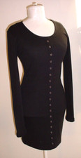 Rue 21 Black Bodycon Dress Size Medium Long Sleeved Stretch Above Knee