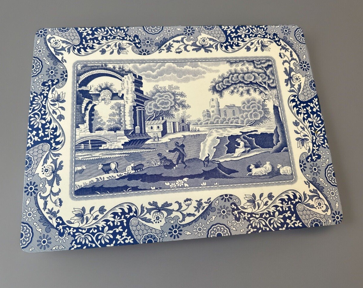 Pimpernel Spode Blue Italian Cork-Backed Placemats, Set of 4,