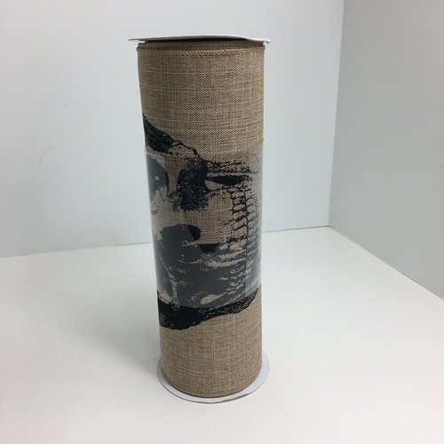 Celebrate It Ribbon Halloween Skeleton Skull Extra Wide Burlap 9" X 6 Yards New - Picture 12 of 12