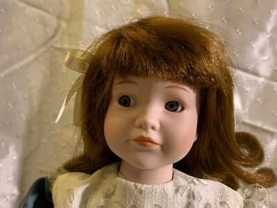 MYD Marian Yu Designs Collectible 13'' Porcelain Doll With Stand