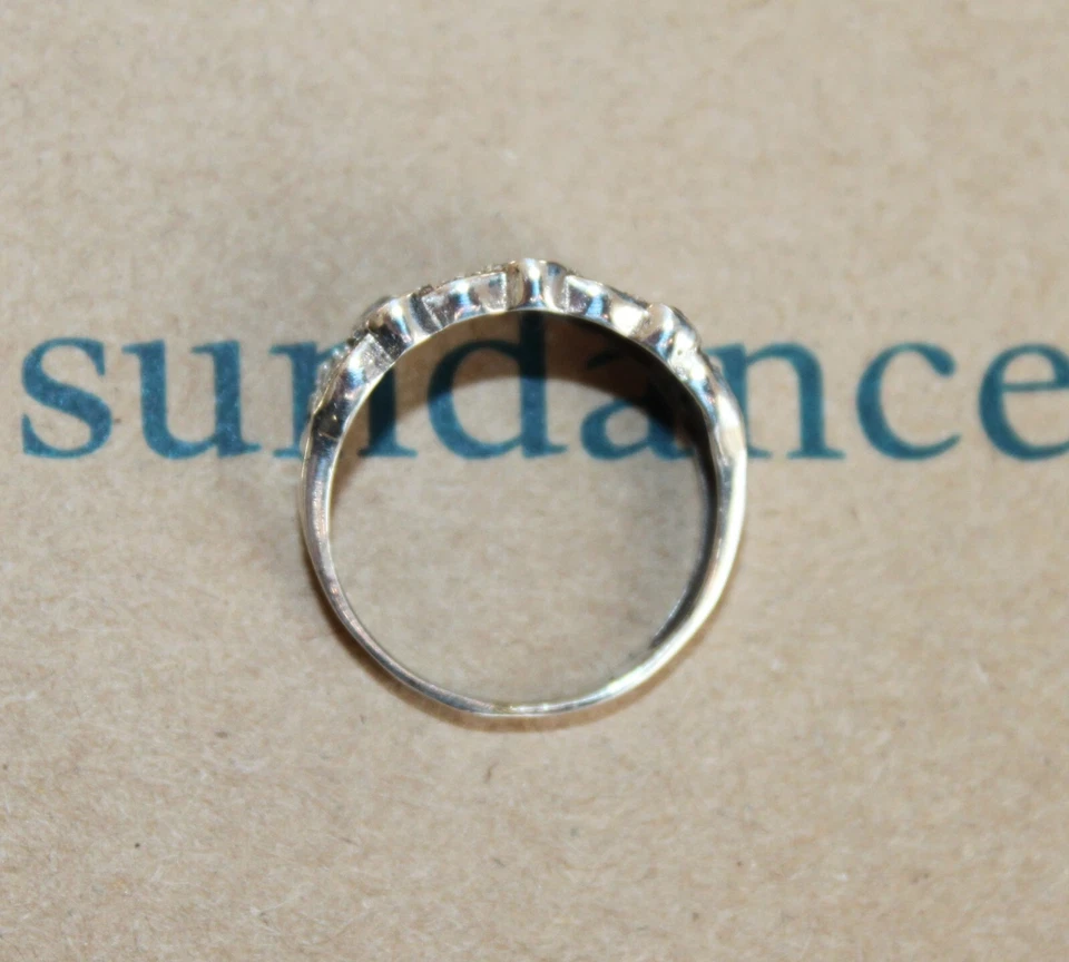 Catálogo SUNDANCE Anillo Plata Esterlina Granate "Encaje Barroco" Talla 7 Banda Filigrana Foto 4 de 4