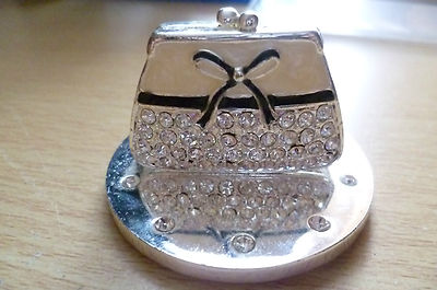 Dekorative Mini Tasche ''Geschenkartikel'' aus Metall/Stein Ø 5 mm H 3,4 mm