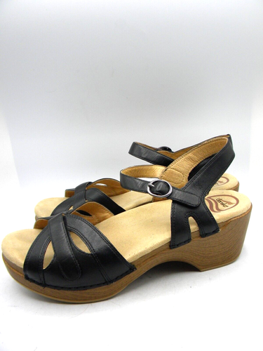 Dansko SEASON schwarze Leder Riemchen Sandalen Größe EU 41 US 11
