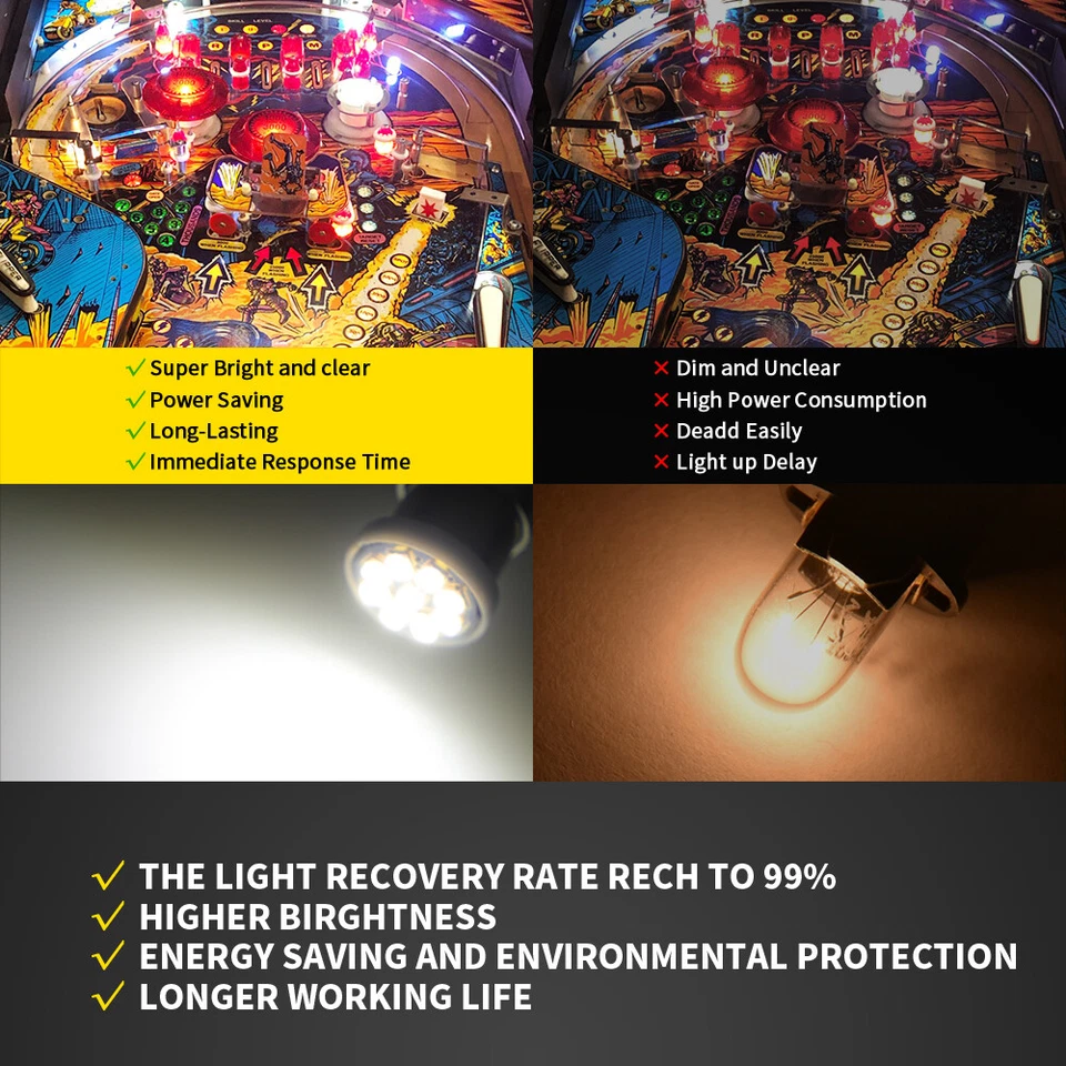 100Pcs 1889 1895 1893 64111 T11 9SMD 2016 LED DC AC 6V 8V BA9S Pinball LED Bulb - Image 3 of 4