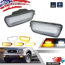 Clear Switchback LED Front Bumper Turn Signal Lights For 2001-2004 Toyota Tacoma