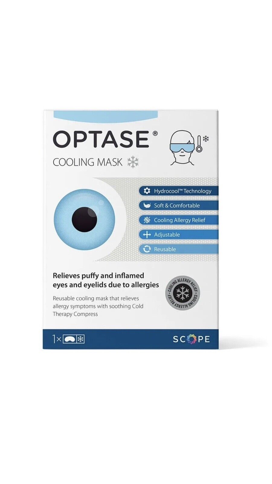 3 x Optase Cooling Eye Mask For Blepharitis MGD Dry Eye 5392000104228