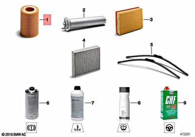 Genuine MINI BMW Cooper JCW One X1 F54 F55 Set Oil-Filter Element 