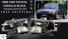 For Toyota Corolla(1988-1992)Headlights AE90/AE92 93 94 Black Headlamps E90/EE90