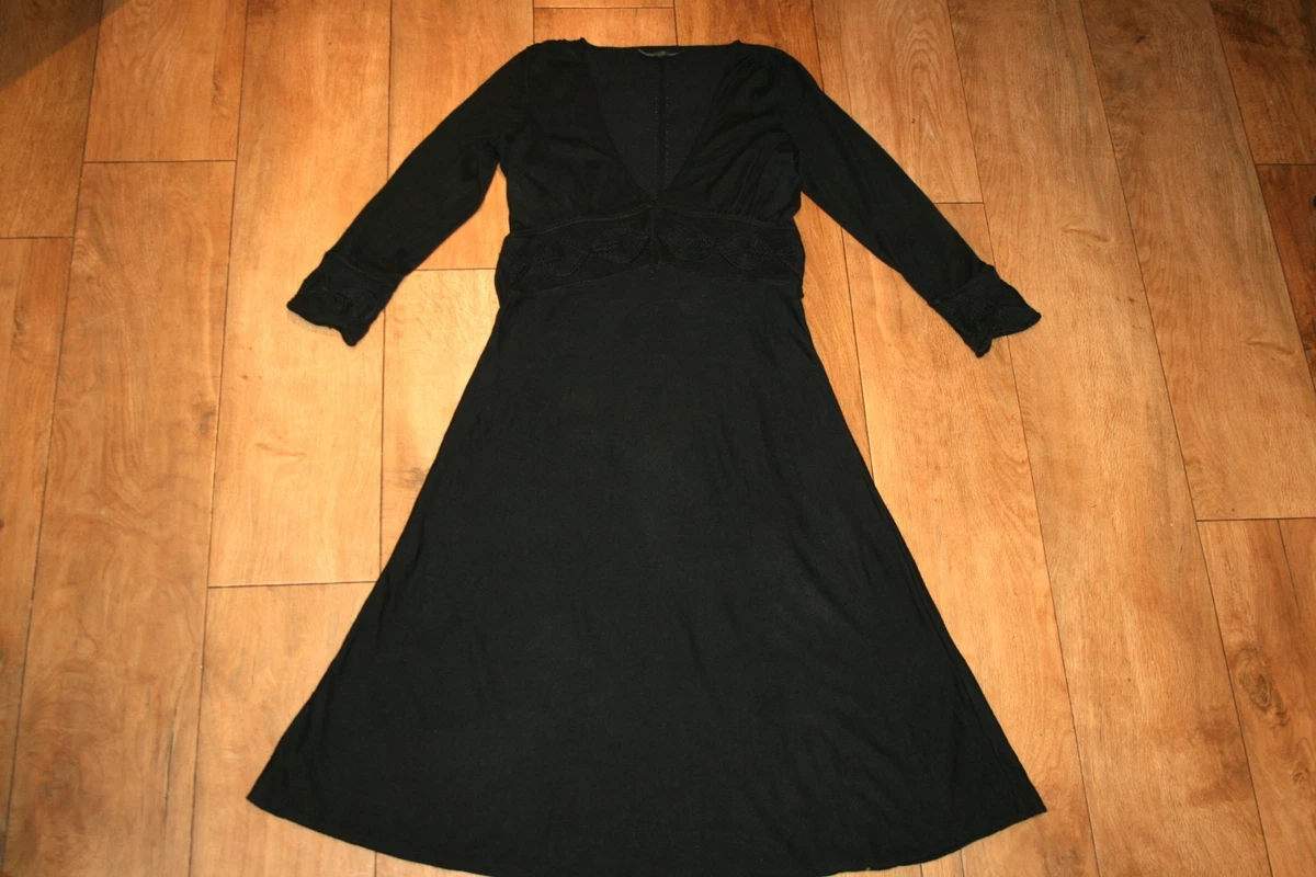 NEW COAST knitted dress SIZE 10 cable knit trim 50 s rockabilly