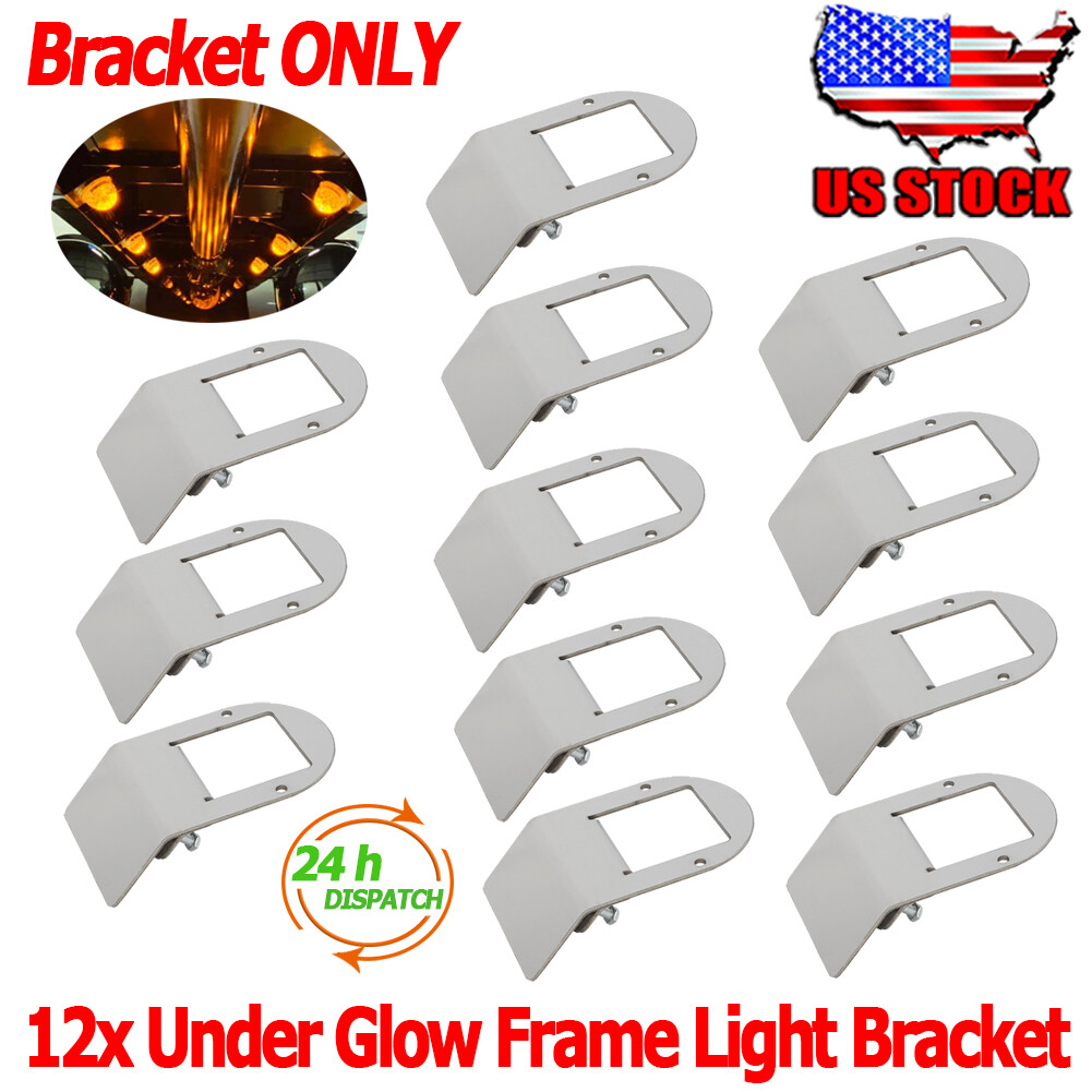 Set of 12 Watermelon Under Glow Frame Light Bracket Stainless Steel Mounts Only