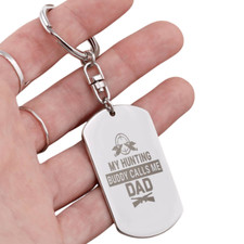 Engraved Dog Tag Keychain - Hunter Dad