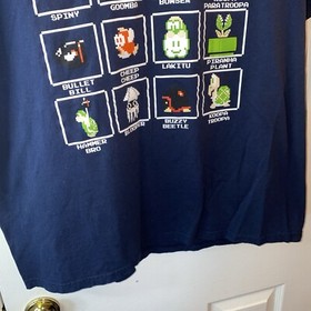 Super Mario Bros Mens XL EXTRA LARGE T-Shirt Graphic Tee Retro NES Adult Casual 