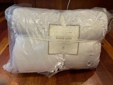 Pottery Barn Teen Ruffle TWIN Quilt Comforter White NEW Dorm