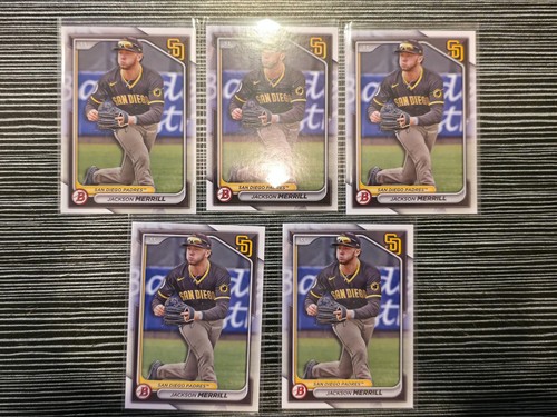 2024 Bowman Prospects JACKSON MERRILL (5) CARD LOT SAN DIEGO PADRES #BP-145 - 第 1/2 張圖片