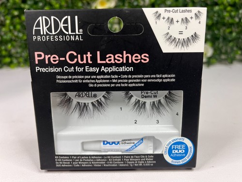 Ardell Professional Pre Cut Lashes Demi W Black False Lashes + Duo Adhesive New!