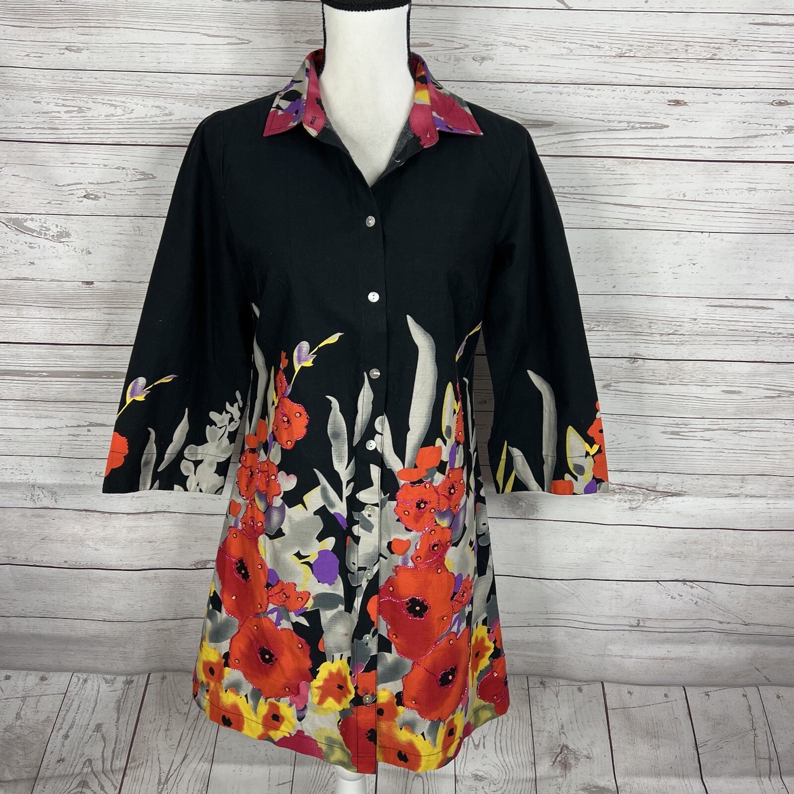 Soft Surroundings Prestwick Button Front Tunic Sz… - image 1