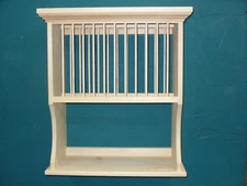 WOOD UNFINISHED CROWN MOULDING PLATE DISH SHELF RACK CABINET LENOX FIESTA WARE