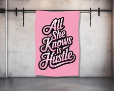 Motivational Hustle Tapestry - Fitness Wall Art for Home Gym  Dorm Room Decor