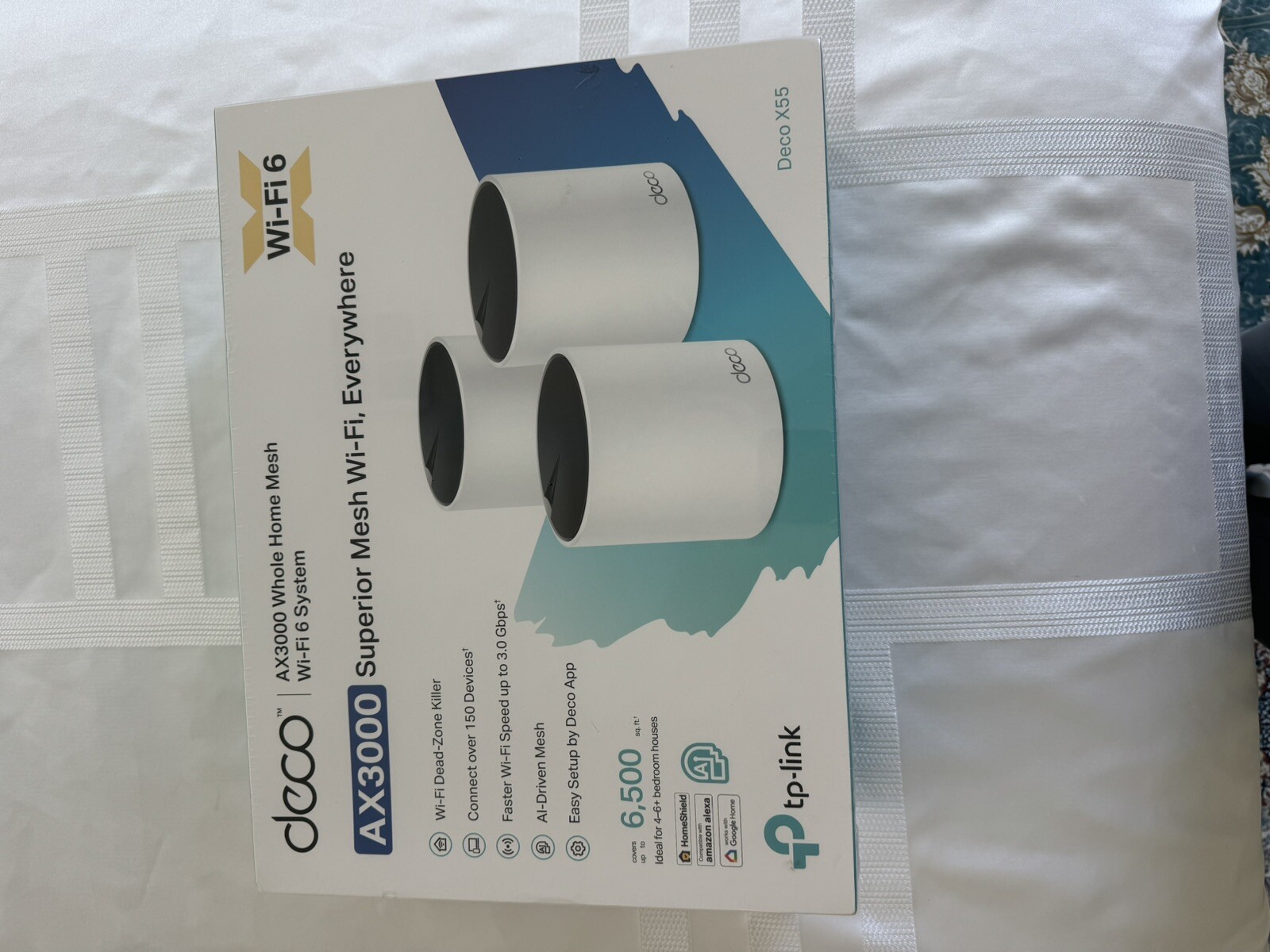 TP-Link Deco AX3000 WiFi 6 Mesh System Deco X55 Covers up to 6500 Sq.Ft. 3-Pack