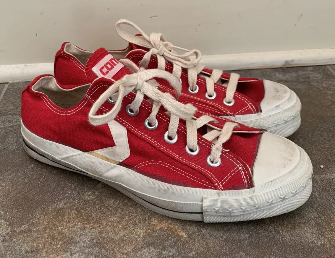 Vintage Red Converse Sneakers Cx-Pro 250 70s Made In USA Shoes mens 6.5 Canvas