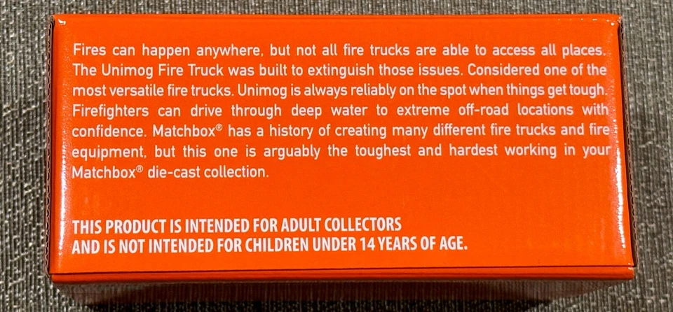 2024 Matchbox Unimog Fire Truck HLJ82 , Factory sealed , Free Shipping ! - Image 3 of 4