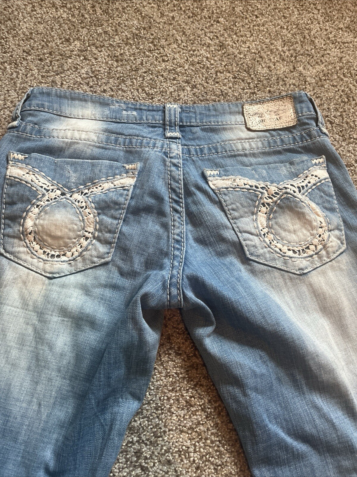 Big Star Jeans Womens 30 Liv Thick Stitch Distressed Denim Raw Hem 32 X 23 - View 16