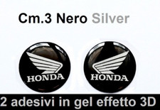 2 adesivi HONDA GEL 30.mm Resinati morbidi scritta stemma logo 3D per Auto Moto