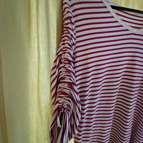 Womens Striped Cotton Blend Pullover, 3/4 sleeves, NO TAGS Medium - Picture 2 of 3