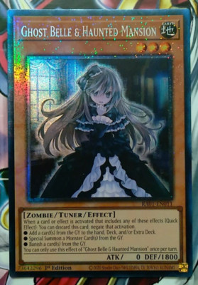 YuGiOh Ghost Belle & Haunted Mansion PCR Prismatic Collector s Rare 1st Ed NM