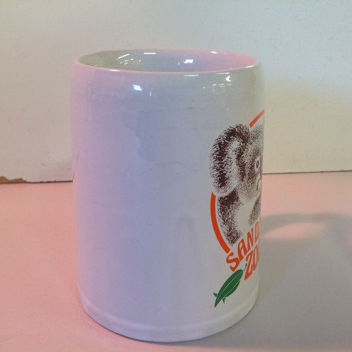 Vintage 1980's Souvenir Ceramic Coffee Mug San Diego Zoo Koala Image Leaves CA - Picture 2 of 10