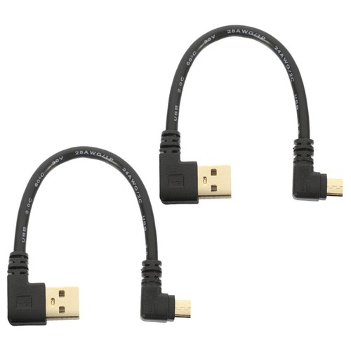 2pcs Right Angle Micro USB Cable Micro USB 90 Degree Adapter Data Cable - 第 2/12 張圖片